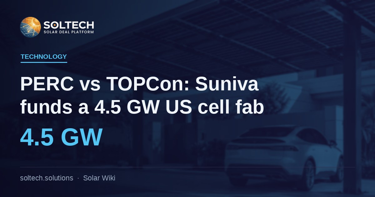 PERC vs TOPCon: Suniva raises US$835 million for a 4.5 GW solar cell factory in South Carolina