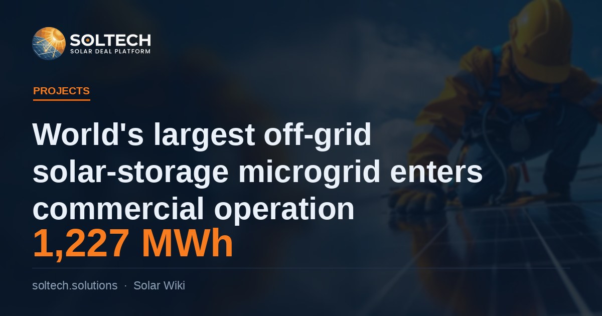 World's largest off-grid solar-storage microgrid enters commercial operation in Saudi Arabia