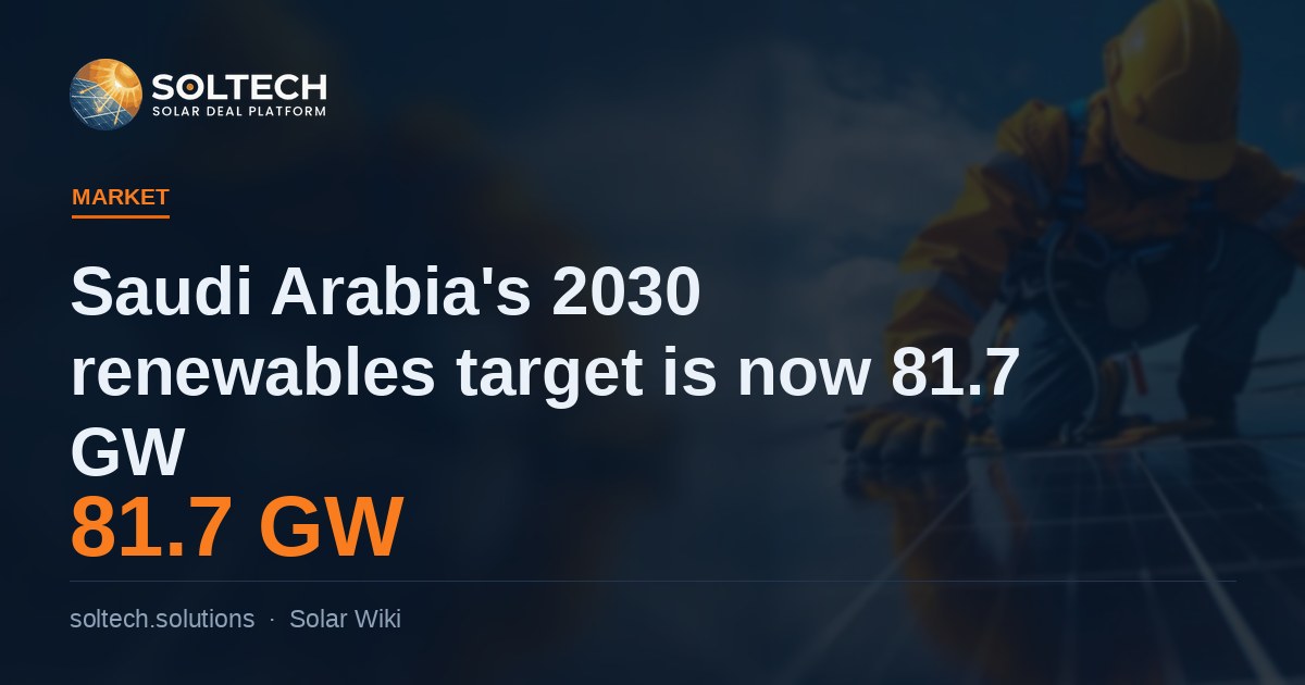 Saudi Arabia's 2030 renewables target is now 81.7 GW