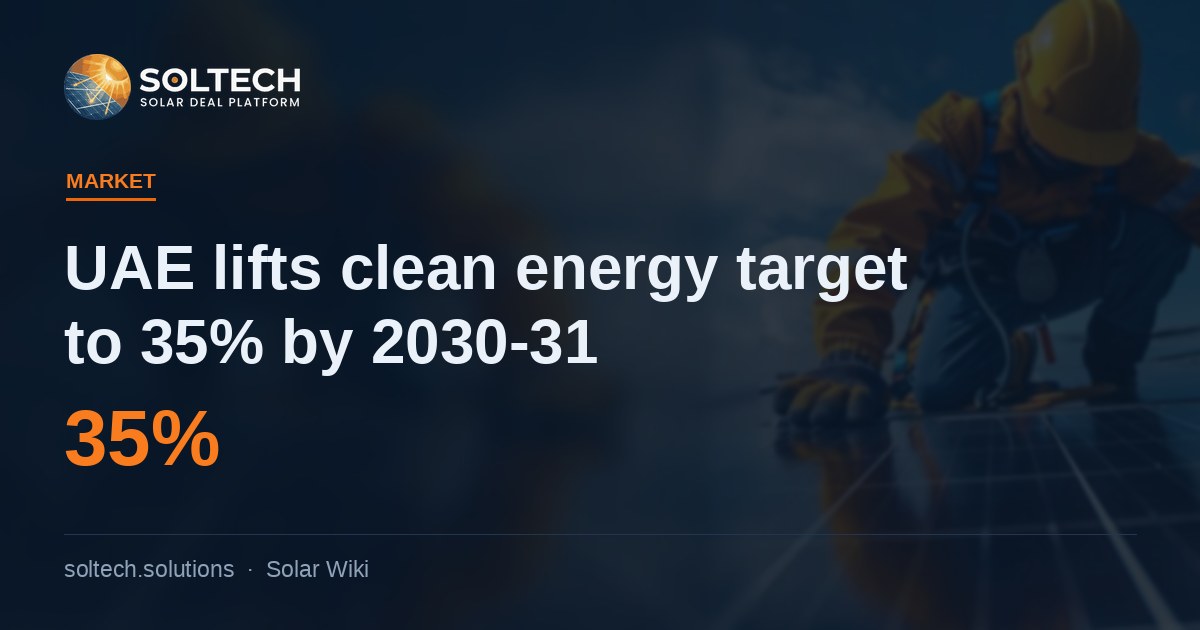 UAE lifts clean energy target to 35% by 2030-31