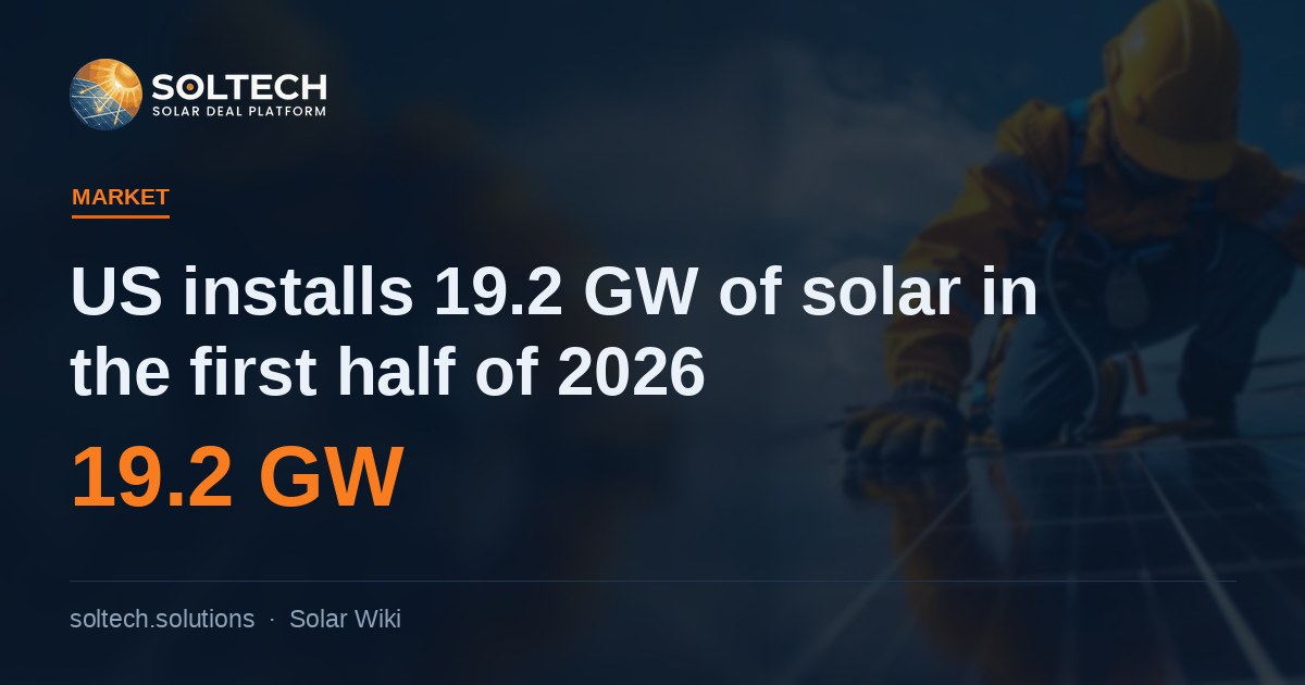 US solar installations reach 19.2 GW in the first half of 2026 according to the SEIA and Wood Mackenzie Solar Market Insight report